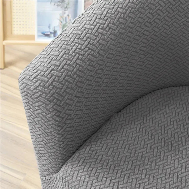 Housse fauteuil club jacquard - détail accoudoir
