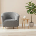 Housse fauteuil club gris sur fond blanc