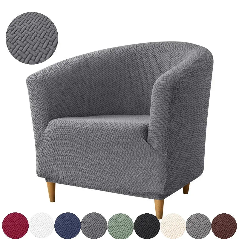 Housse fauteuil club jacquard - coloris gris