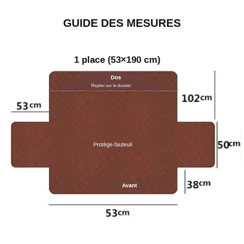 Guide des mesures housse fauteuil électrique inclinable