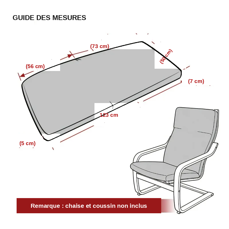 Guide des mesures housse fauteuil Poang IKEA