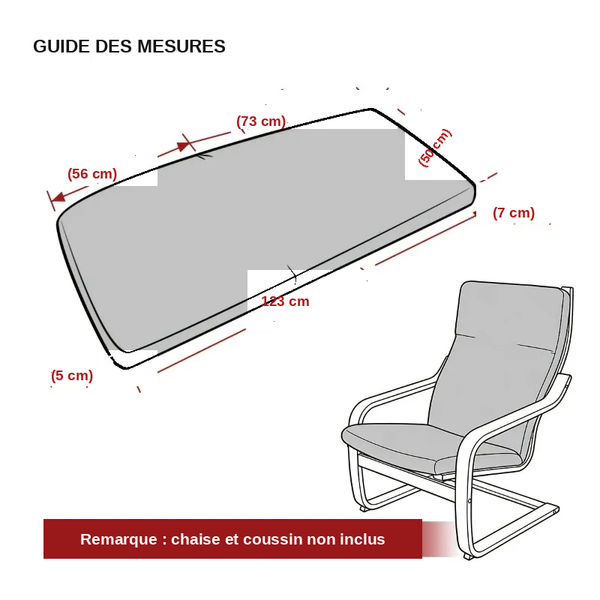 Guide des mesures housse fauteuil Poang IKEA