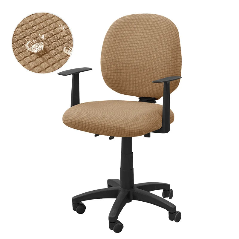 Housse fauteuil bureau jacquard polaire coloris Beige hydrofuge