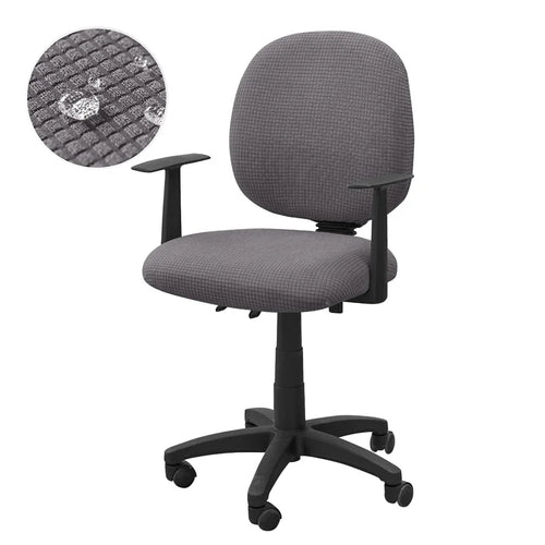 Housse fauteuil bureau jacquard polaire coloris Gris hydrofuge