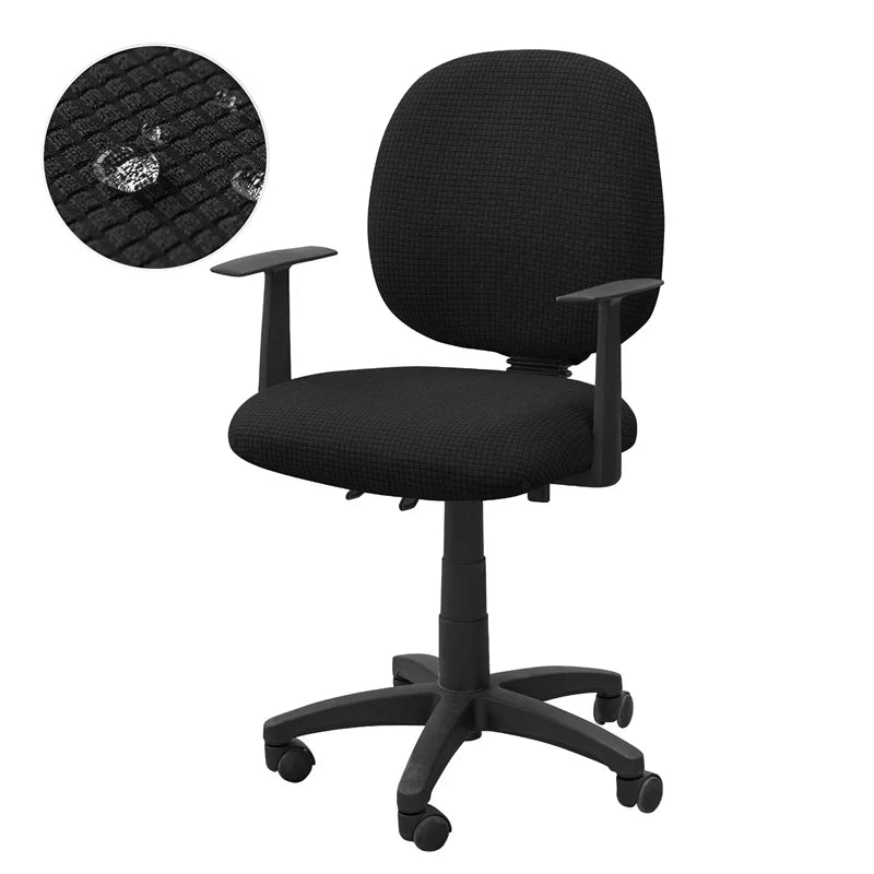 Housse fauteuil bureau jacquard polaire coloris Noir hydrofuge