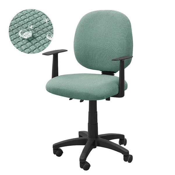 Housse fauteuil bureau jacquard coloris vert sauge