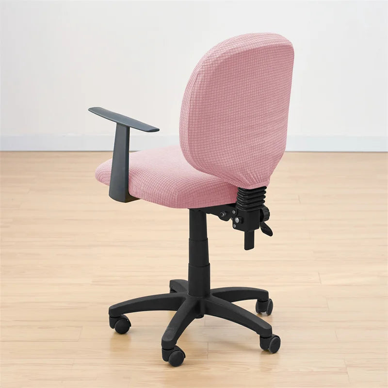 Housse fauteuil bureau jacquard polaire vue arrière 2 pièces