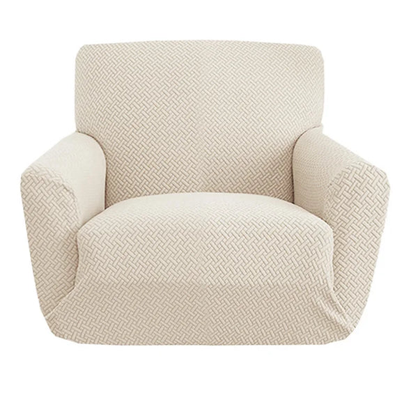 Housse fauteuil Cabriolet jacquard tricoté coloris Lin beige