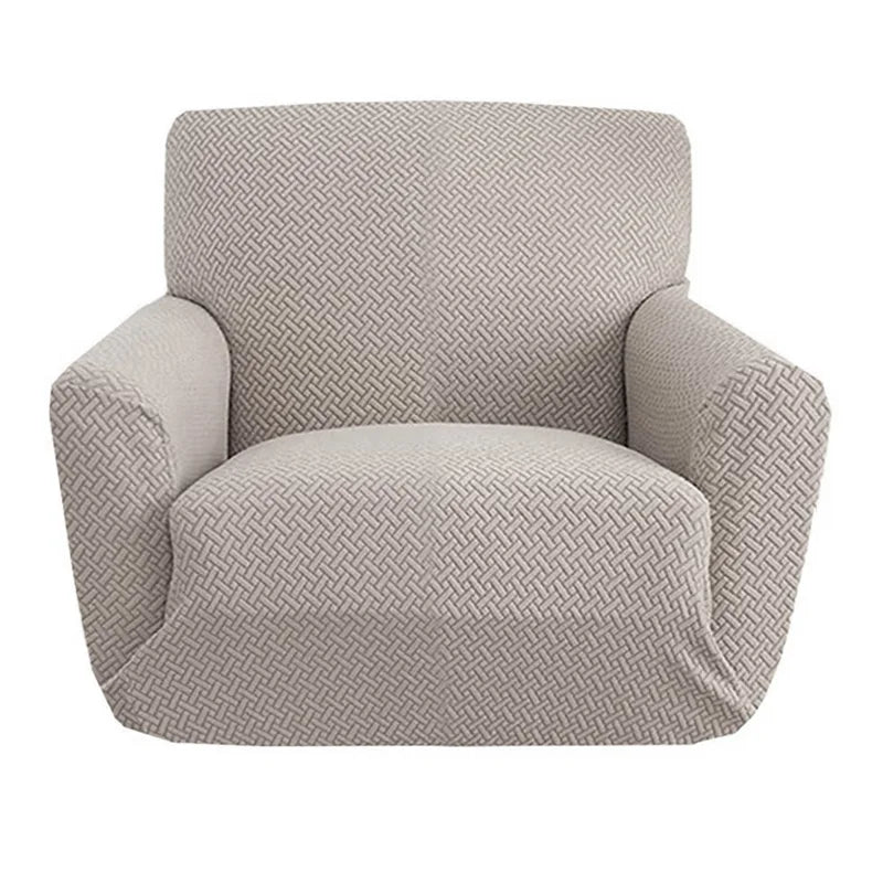 Housse fauteuil Cabriolet jacquard tricoté coloris Taupe clair