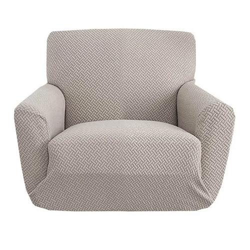Housse fauteuil Cabriolet jacquard tricoté coloris Taupe clair