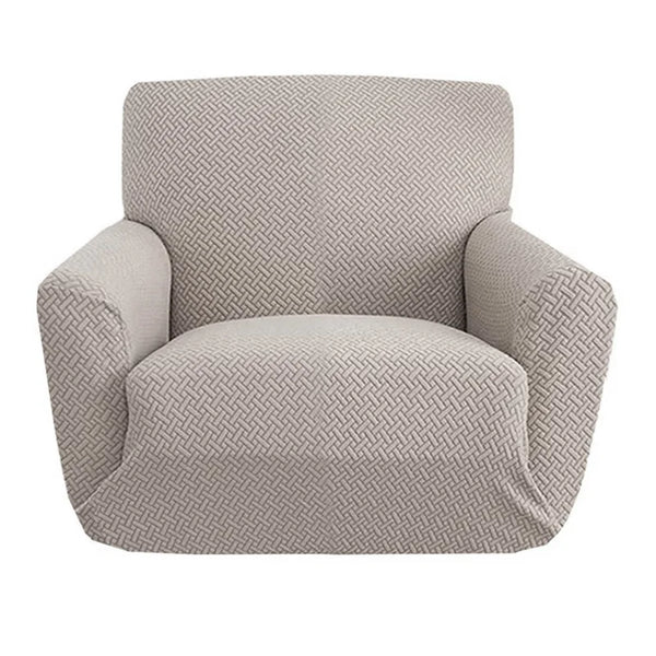 Housse fauteuil Cabriolet jacquard tricoté coloris Taupe clair