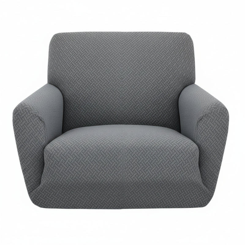 Housse fauteuil Cabriolet jacquard tricoté coloris gris foncé