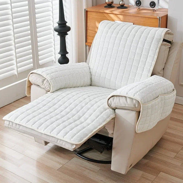 Housse fauteuil releveur électrique coloris blanc crème