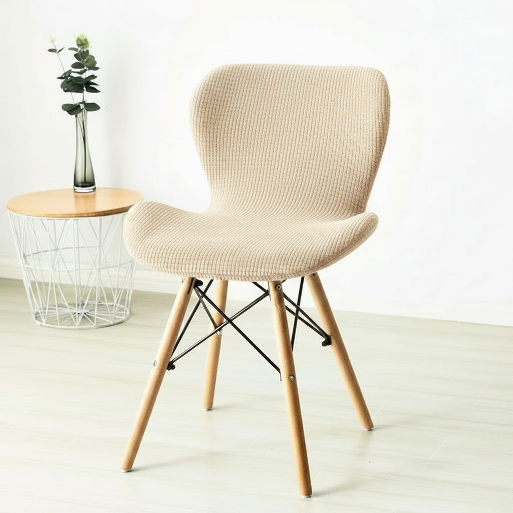Housse chaise papillon polaire coloris Beige