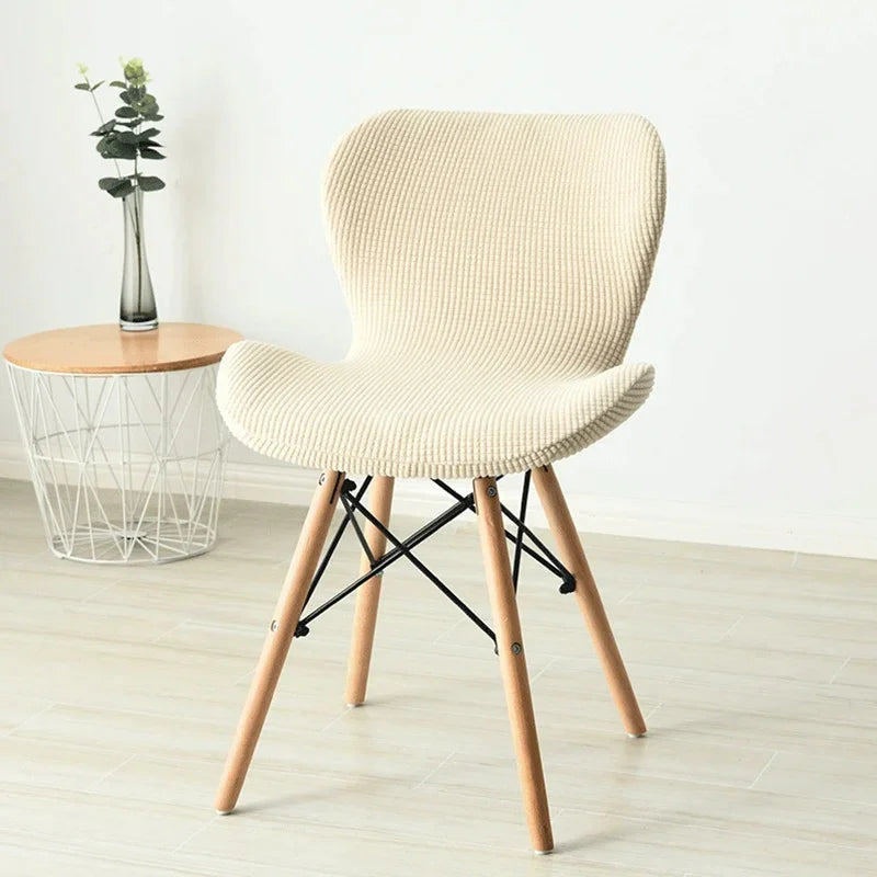 Housse chaise papillon polaire coloris Blanc Crème