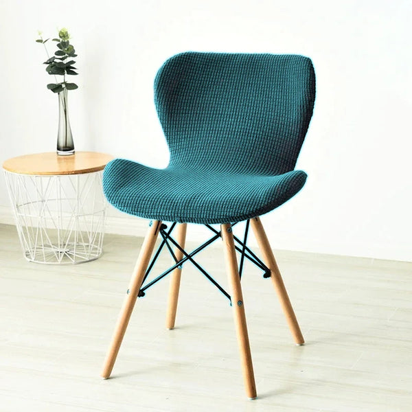 Housse fauteuil papillon jacquard coloris bleu canard