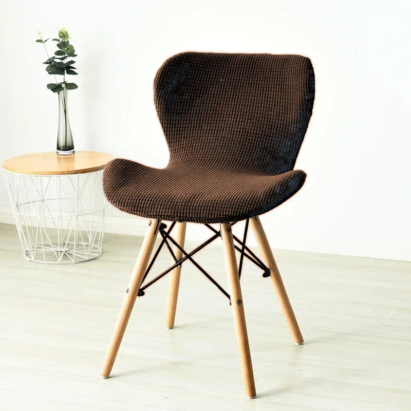 Housse chaise papillon polaire coloris Café