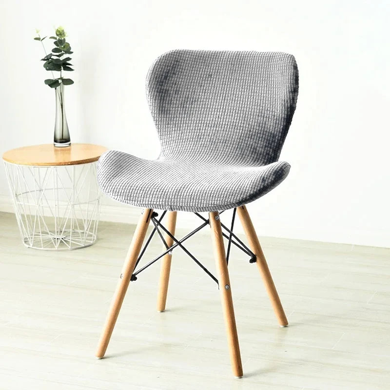 Housse chaise papillon polaire coloris Gris Clair