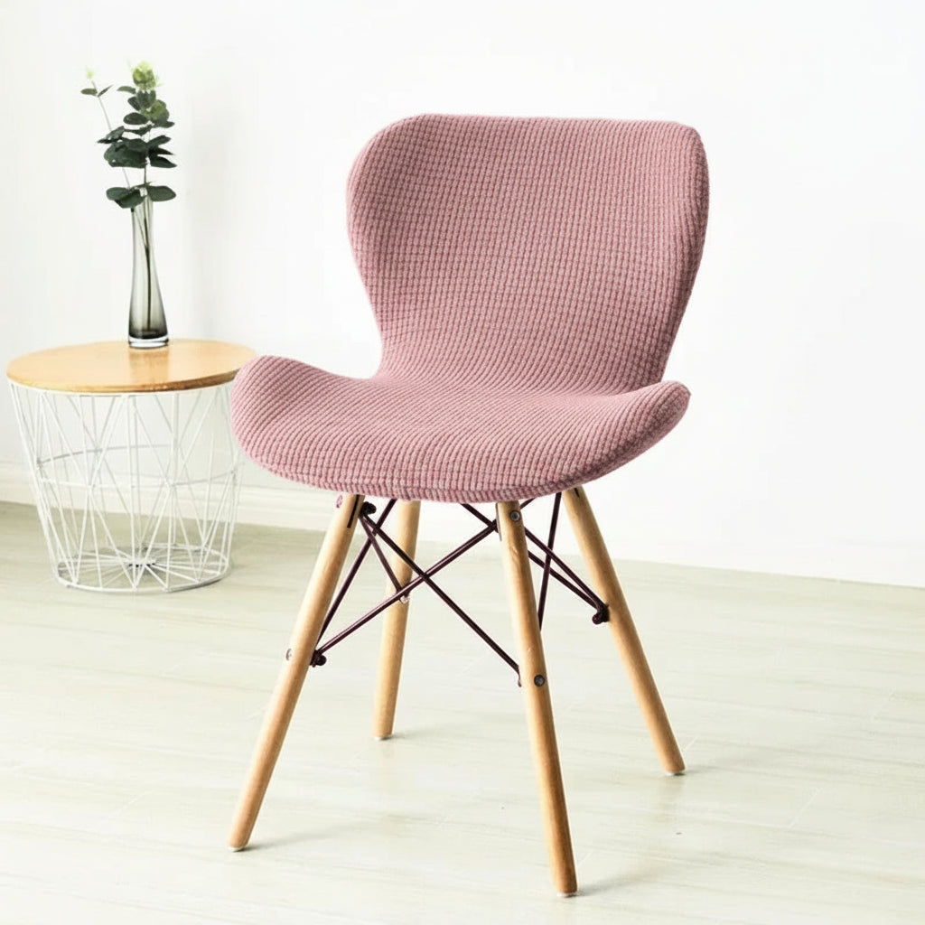 Housse chaise papillon polaire coloris Rose Poudré