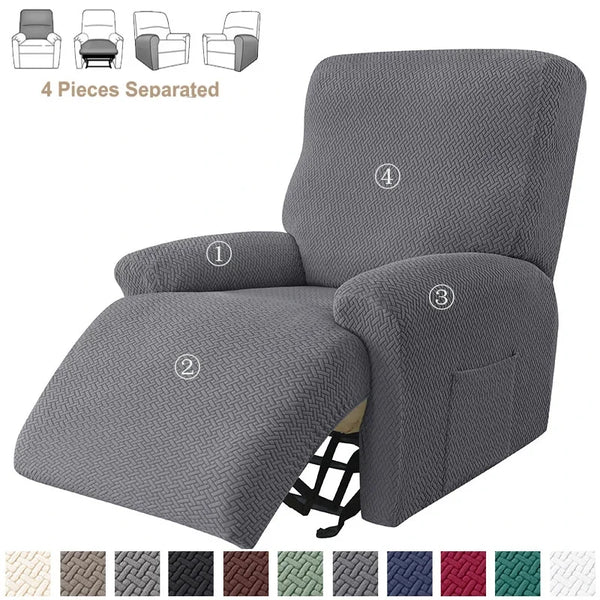Housse fauteuil relax jacquard coloris gris foncé
