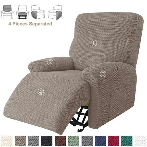 Housse fauteuil relax jacquard coloris kaki