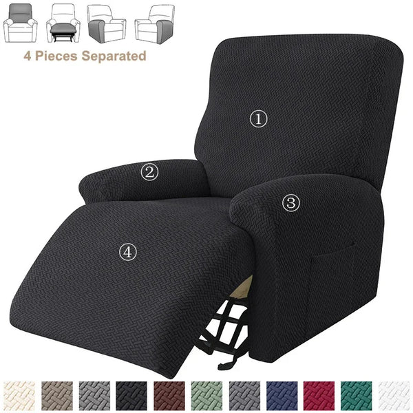 Housse fauteuil relax jacquard coloris noir