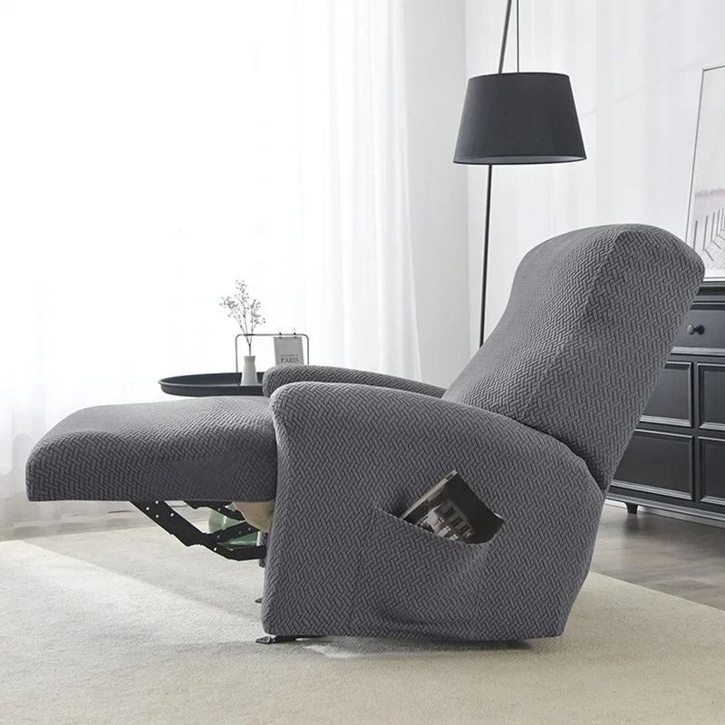 Housse fauteuil relax inclinable jacquard vue de côté position relax