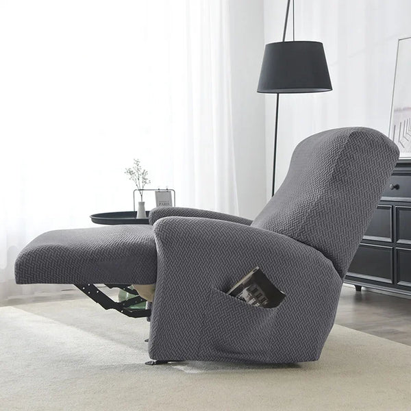 Housse fauteuil relax inclinable jacquard vue de côté position relax