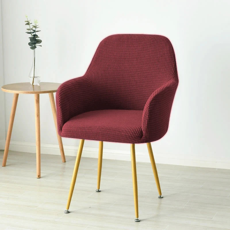 Housse fauteuil scandinave jacquard polaire coloris Bordeaux