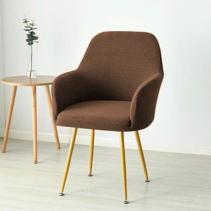 Housse fauteuil scandinave jacquard polaire coloris Café