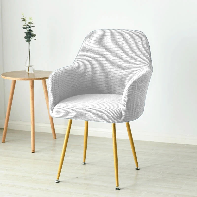 Housse fauteuil scandinave jacquard polaire coloris Gris Clair