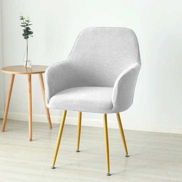 Housse fauteuil scandinave jacquard coloris gris clair