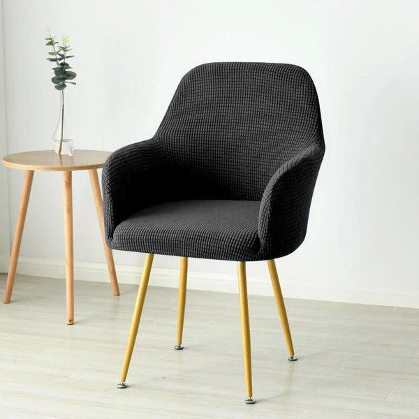 Housse fauteuil scandinave jacquard coloris noir