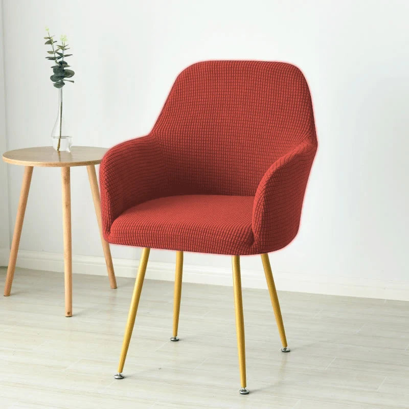 Housse fauteuil scandinave jacquard polaire coloris Rouge