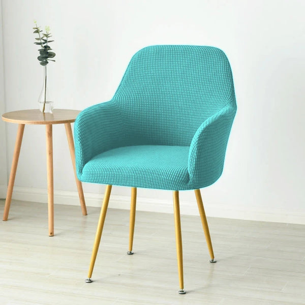 Housse fauteuil scandinave jacquard coloris turquoise