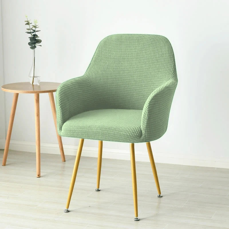 Housse fauteuil scandinave jacquard polaire coloris Vert Sauge