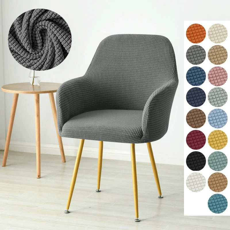 Palette 20 coloris housse fauteuil scandinave jacquard polaire shell pieds bois