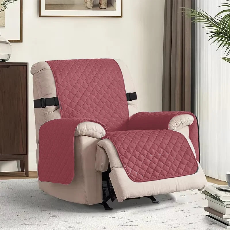 Housse protège fauteuil hydrofuge matelassé sangle coloris Bordeaux