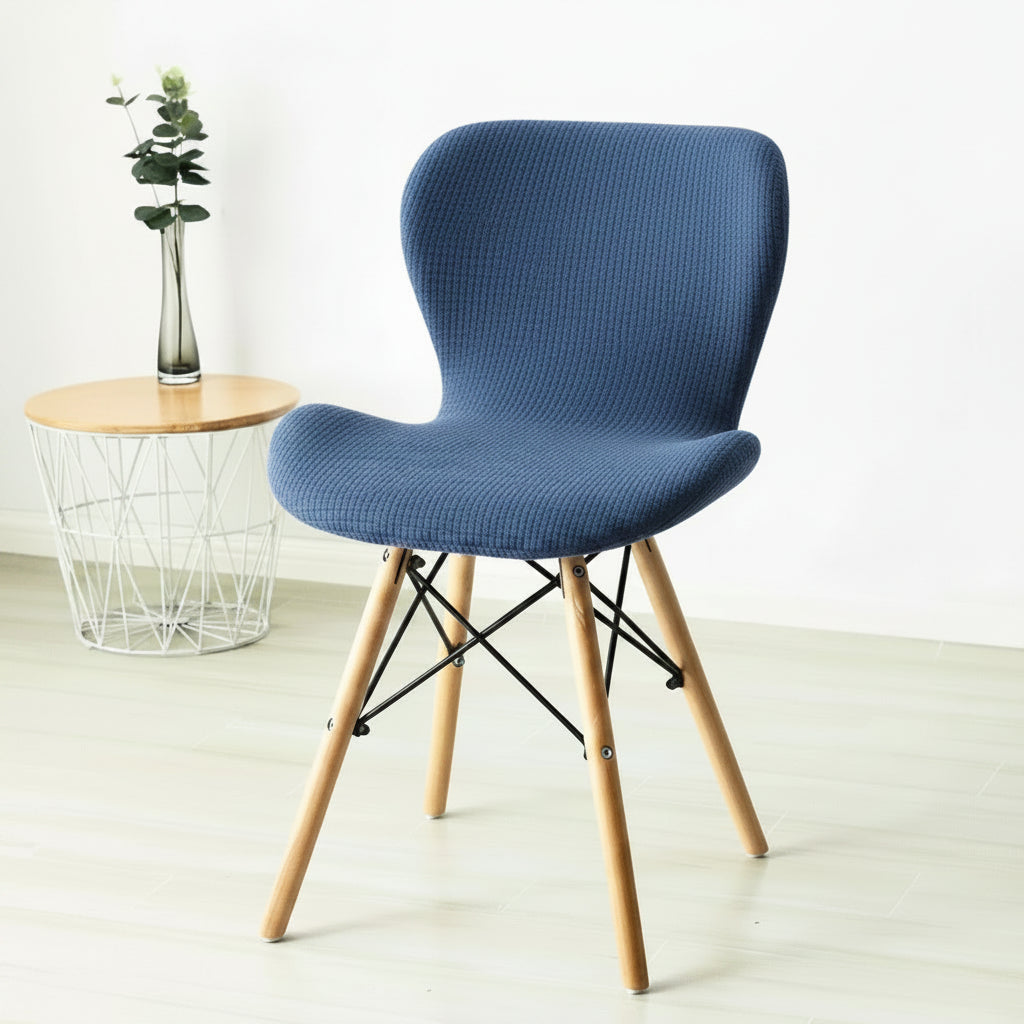 Housse fauteuil Papillon jacquard coloris Bleu