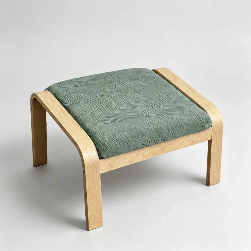Housse repose-pieds Poäng jacquard motif feuilles coloris vert sauge
