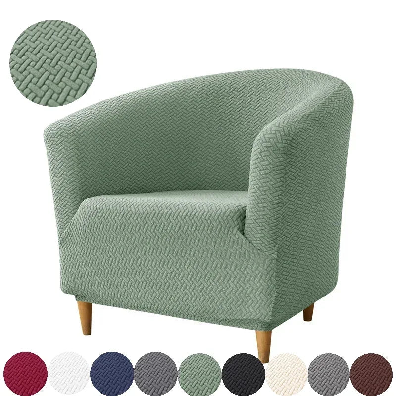 Housse fauteuil club jacquard - coloris vert sauge